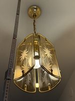 Vintage Glass Pendant Lamp Gold Colored