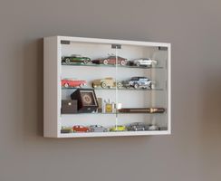 Vitrine Wandvitrine Sammlervitrine Holz Weiß 40x60x10 cm