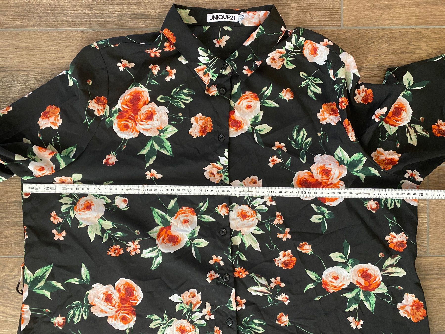 Camicette: Unique21 Bluse langarm Rosenmuster schwarz Gr. 54 – Usato da Pratteln venduto da a23_j2gs 5