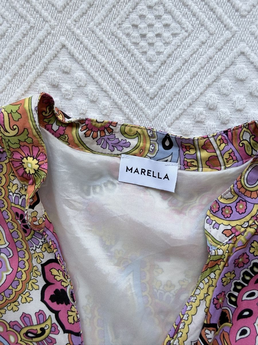 Marella Vestiti: Marella Kleid Paisley mit Bindegürtel M – Usato da Einsiedeln venduto da kalliopee 2