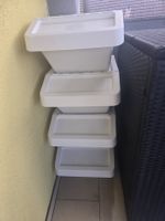 Set 4 contenitori impilabili per balcone estivo, usati bene