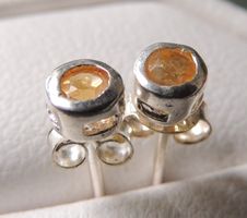 Citrin Silber 925 Ohrstecker  4 mm
