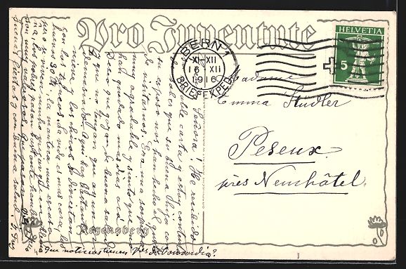 Cartoline postali: AK Regensberg, Ortsansicht, 1916 – Usato da Berlin venduto da bartko-reher 1