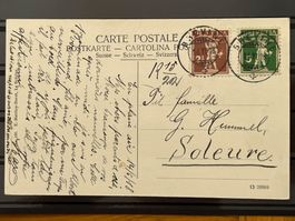 Ansichtkarte gelaufen, La Brevine - Solothurn, 1918
