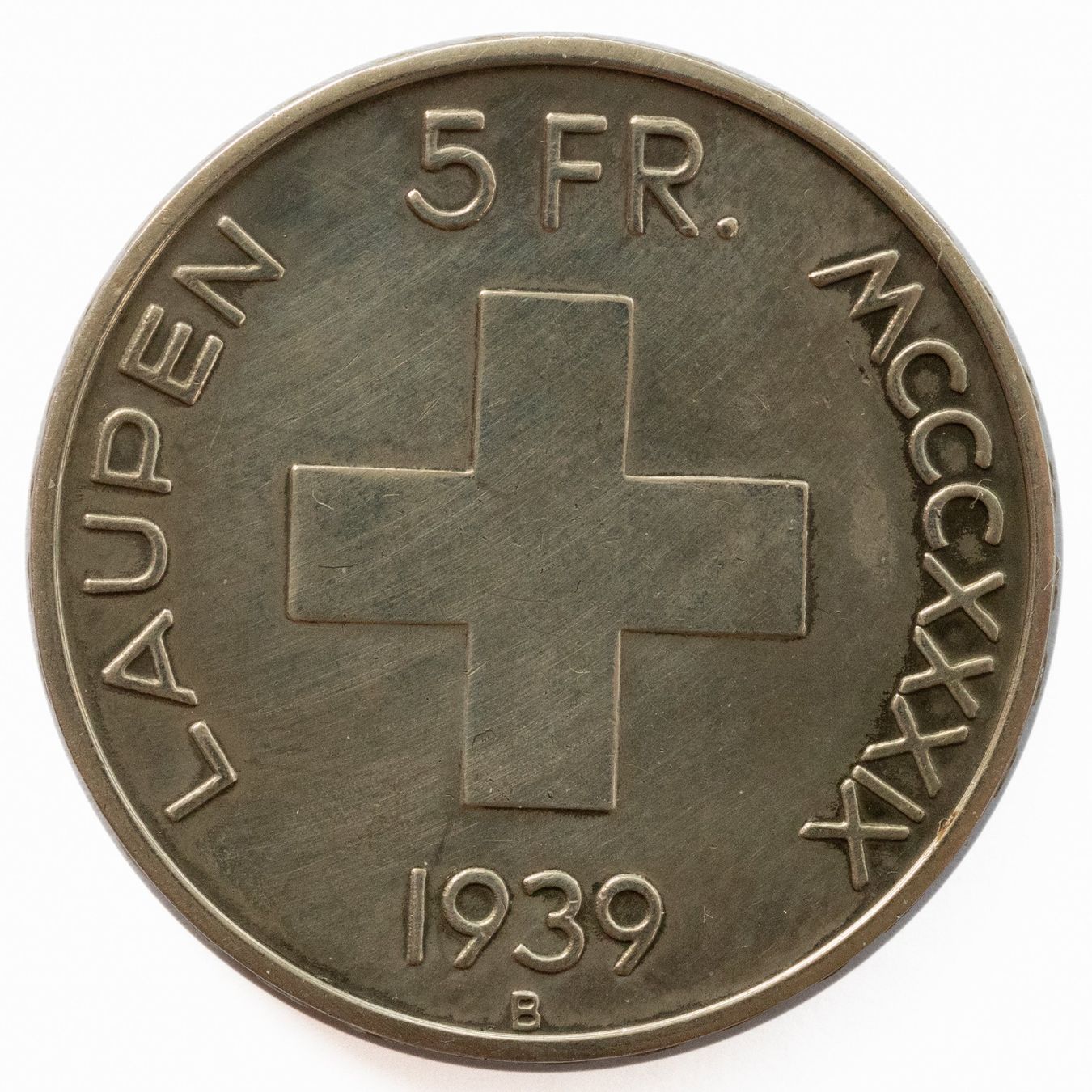 Tutti le monete: 5 Franken Silber Laupen 1939 – Usato da Rotkreuz venduto da num_6343