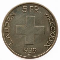 5 Franken Silber Laupen 1939