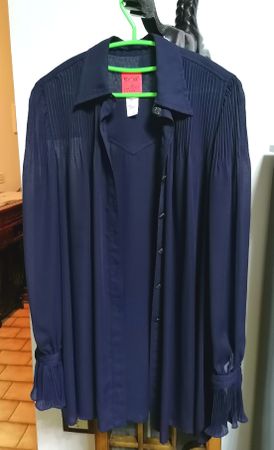 Bazar Christian Lacroix Bluse dunkelblau Grösse 38