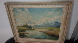 Ölgemälde Landschaft A.Peier signiert gerahmt 1947