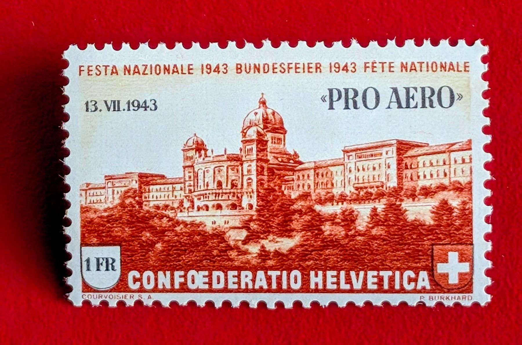 Alle Briefmarken: FLUGPOST BUNDESHAUS PRO AERO 36 1943** POSTFRISCH – Neu (gemäss Beschreibung) aus Düdingen von Quartierstrasse