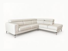 Calia Italia Echtleder Ecksofa in Weiss, Made in Italy