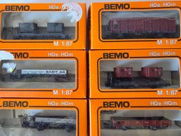 6 Stück verschiedene RhB Güterwagen