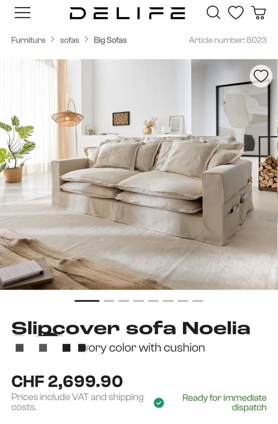 Divani: Comfortable Couch Sofa Noelia beige 180 cm Breite – Usato da Bern venduto da Khalid6666 3