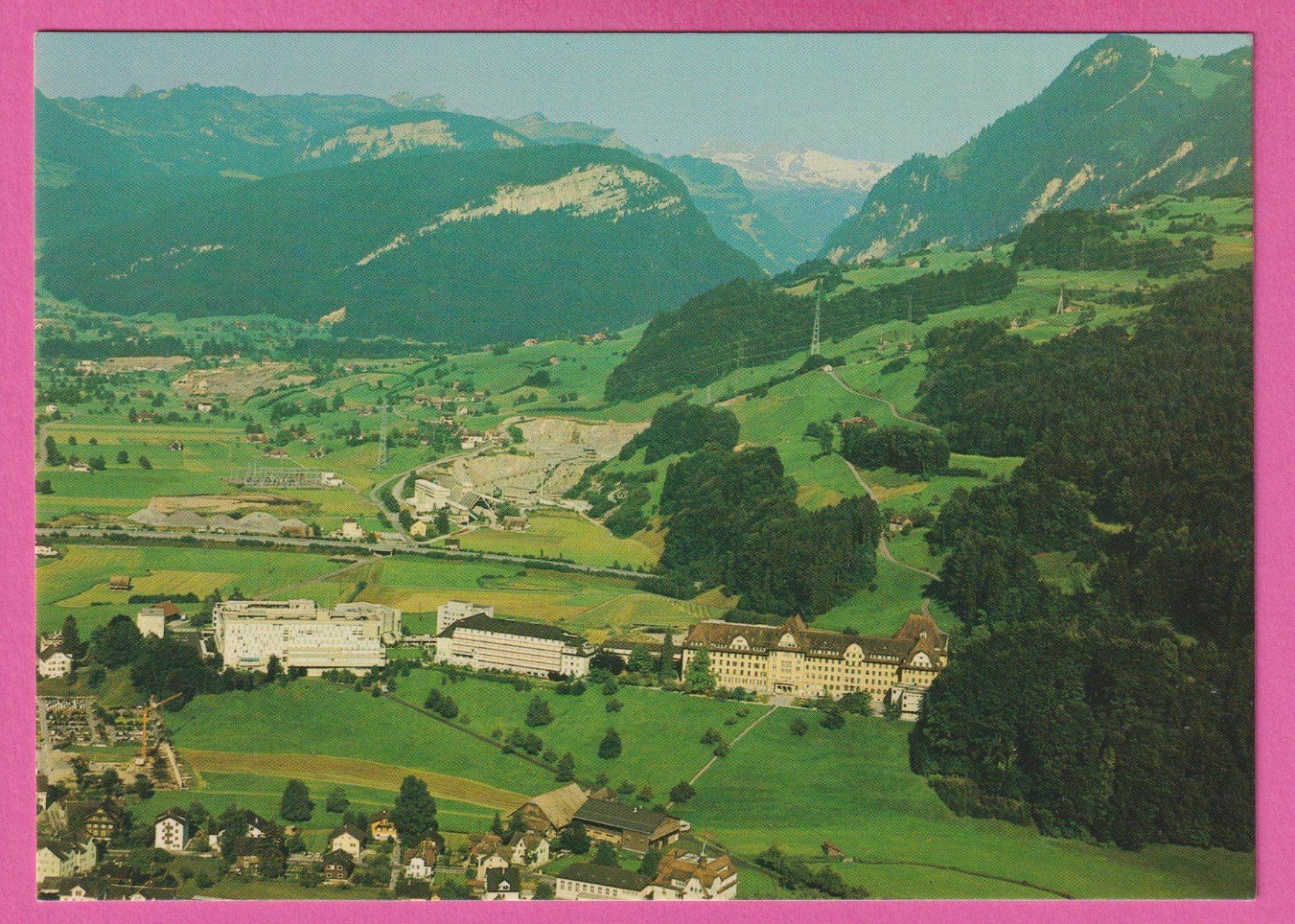 Cartoline postali: Institut Ingenbohl Flugaufnahme – Usato da Einsiedeln venduto da dillie