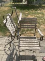 Gartenstühle Holz Metall 2er Set gebraucht