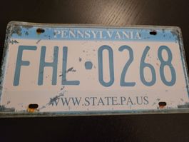 Blechschild Dekorschild Pennsylvania number plate 30 x 15 cm