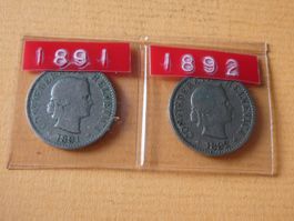Schweiz 1891-1892,  Set 5-Räppler