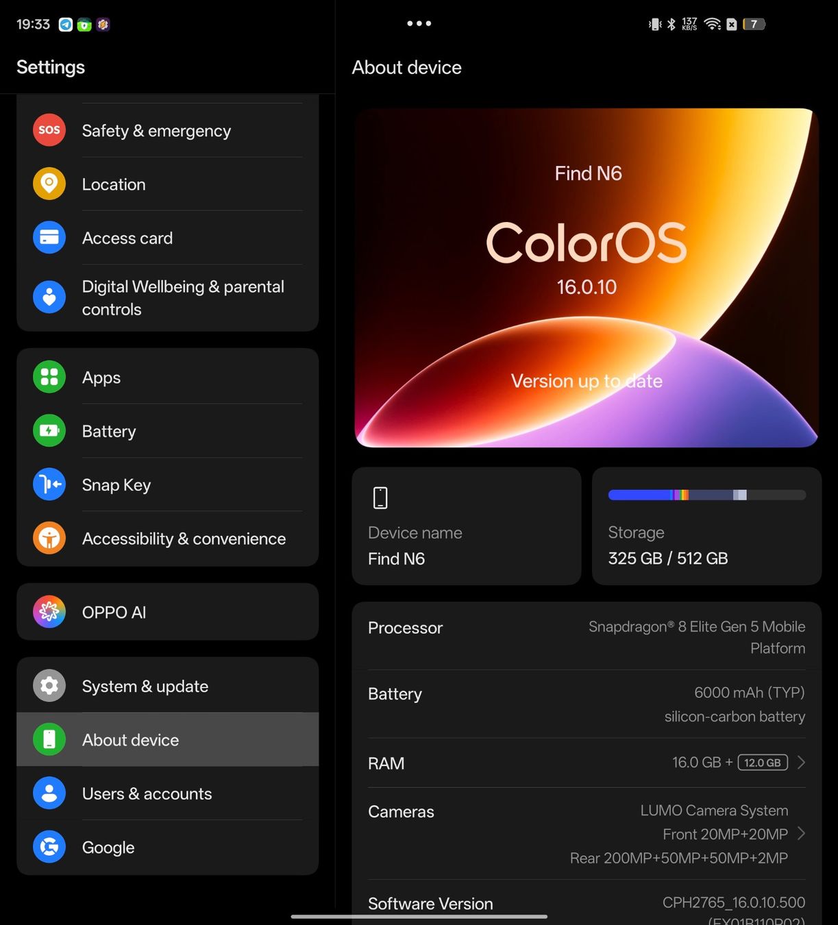 Oppo Handys / Smartphones: Oppo Find N6 16/512GB Silver, global version – Gebraucht aus Fällanden von gnyslb 5