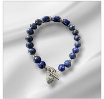 Lapis Lazuli Armband mit Herzanhänger, ca.18 cm lang