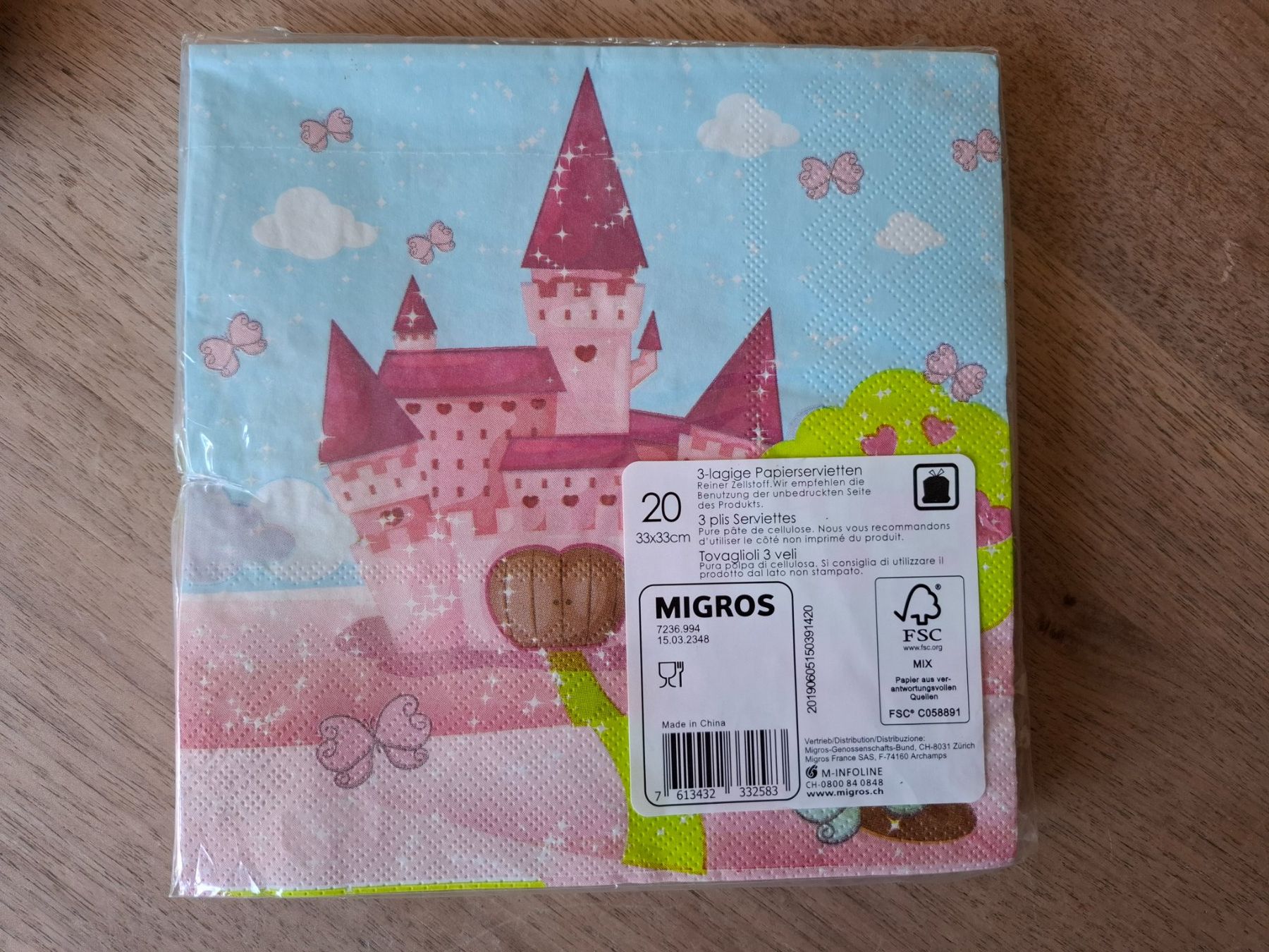 Migros Tovaglioli: Servietten Einhorn Schloss 20 Stk neu – Nuovo e nell'imballaggio originale da Auw venduto da Tschei-Pi 1