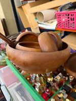 Mid Century Salat Set Schalen Schüssel Besteck