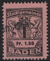 Fr. 1.50 Fiskalmarke der Gemeinde BADEN