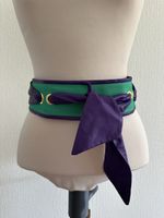 Ceinture Ungaro Parallele, 70 cm, violet/vert, cuir