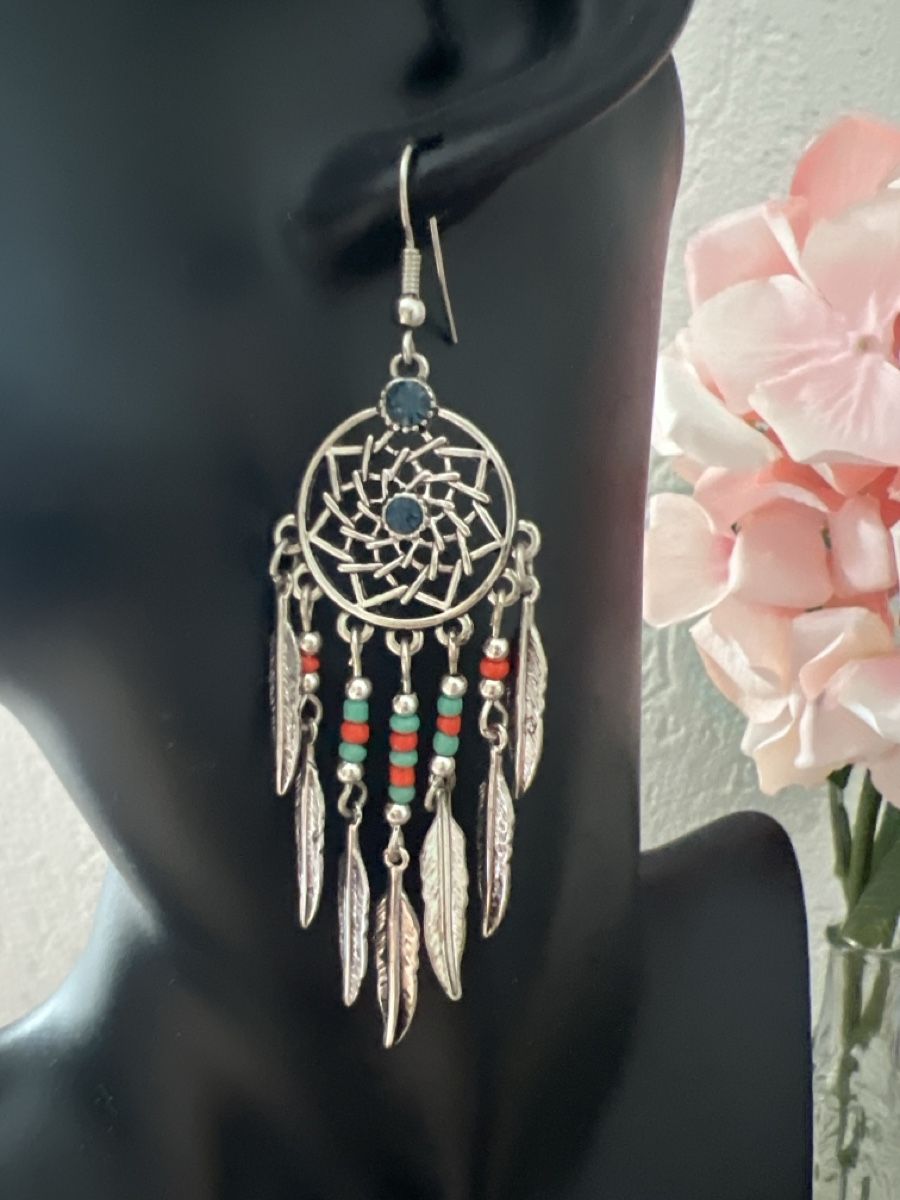Orecchini pendenti & Orecchini a lobo: Boho Ohrringe Traumfänger Federn Perlen – Nuovo (secondo la descrizione) da Seon venduto da Sunny-Schmuck78 1