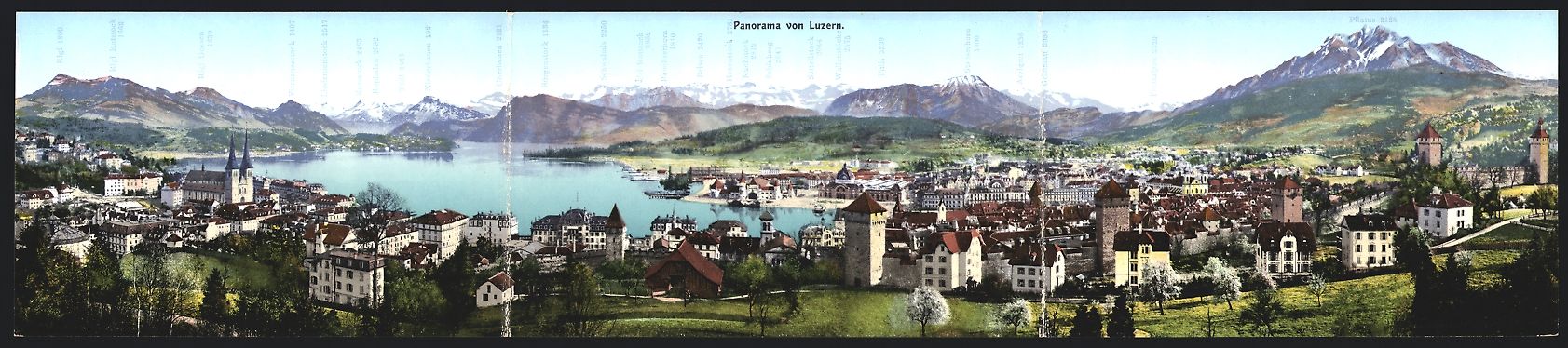 Cartoline postali: Klapp-AK Luzern, Panorama mit Wallenst – Usato da Berlin venduto da bartko-reher