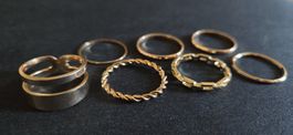 Lot de 7 bagues dorées - parfaites pour l'été! ✨💍 T.53 à 58