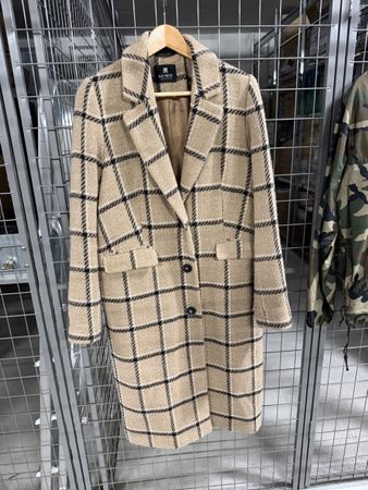 Navyboot Mantel kariert, beige in der Grösse 40