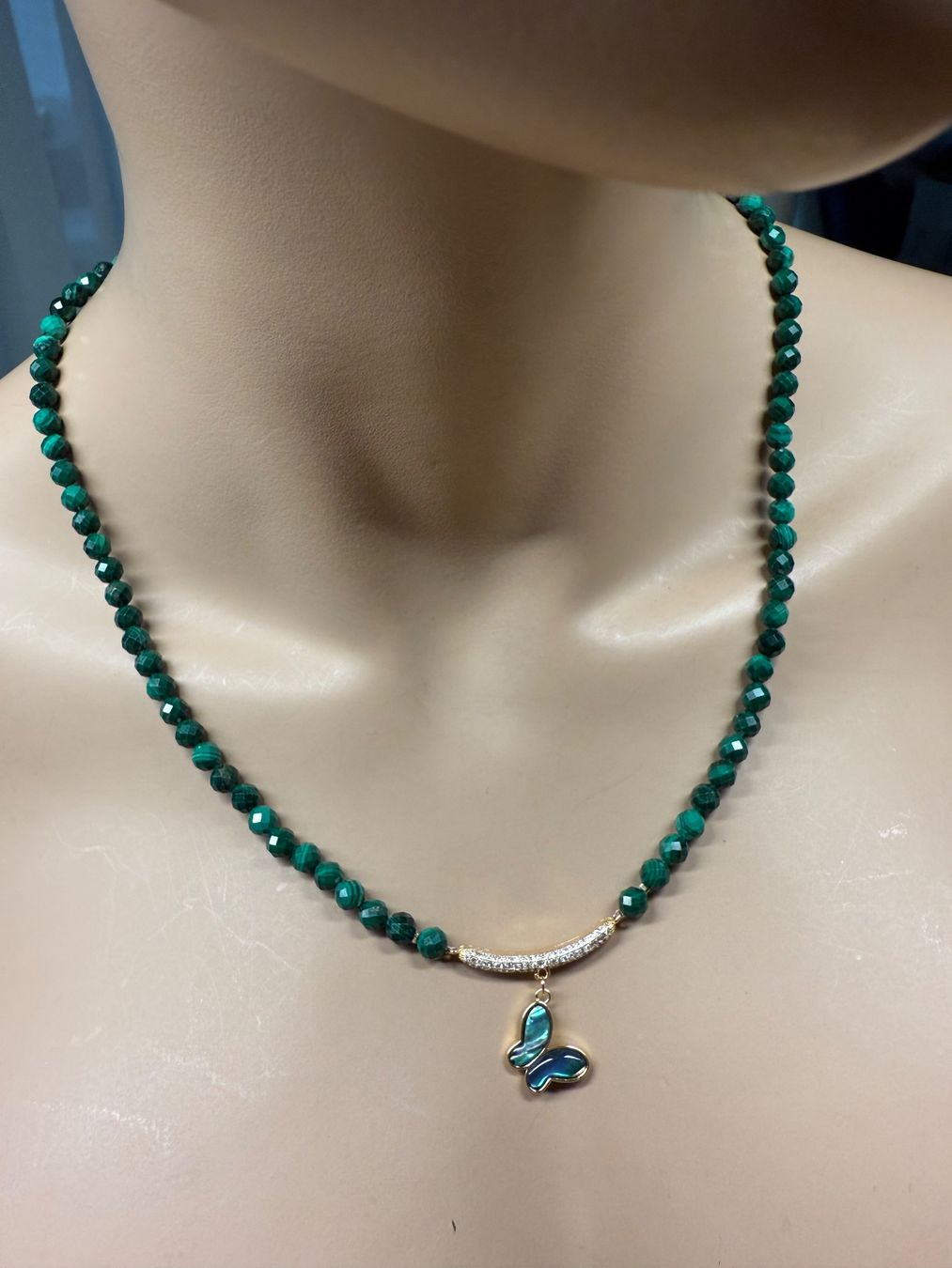 Catenine: Malachit Kette Halskette Collier Edelstein Halsschmuck 52 cm – Nuovo (secondo la descrizione) da Rotkreuz venduto da beltraum 6