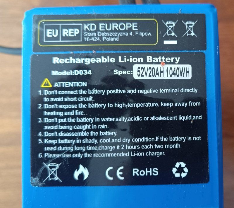 Batterie: Ly-Ion Akku 48Volt – Usato da Cham venduto da Christinadall 2