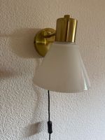 2x Wandleuchte Messing mit weissem Glasschirm gebraucht