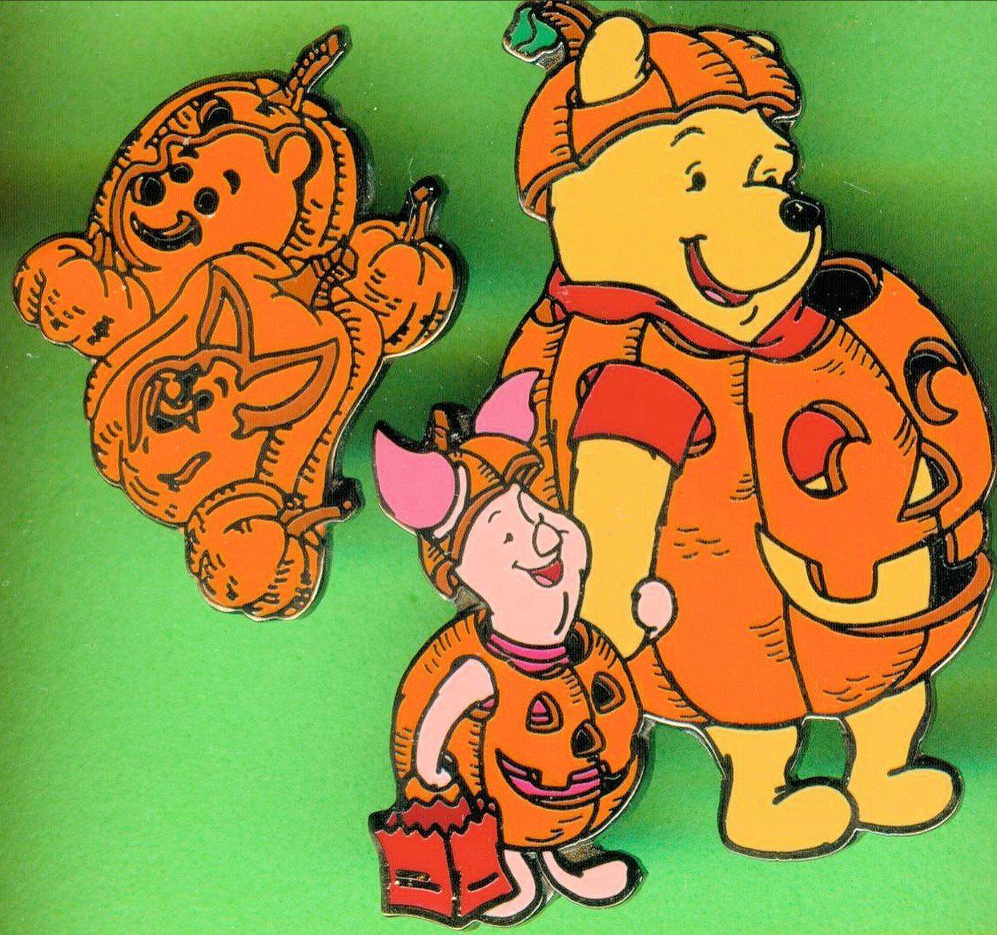 Disney Placchette & Badge: 2 Pins  Winnie Pooh  & Ferkel  HALLOWEEN  – Usato da Winterthur venduto da Sammleroase