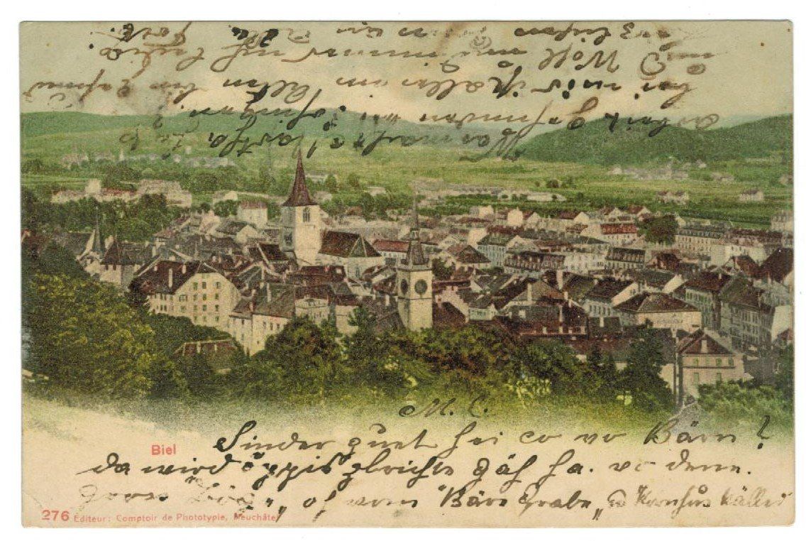 Ansichtskarten: AK Biel 1903 – Gebraucht aus Zürich von tol_b7c7