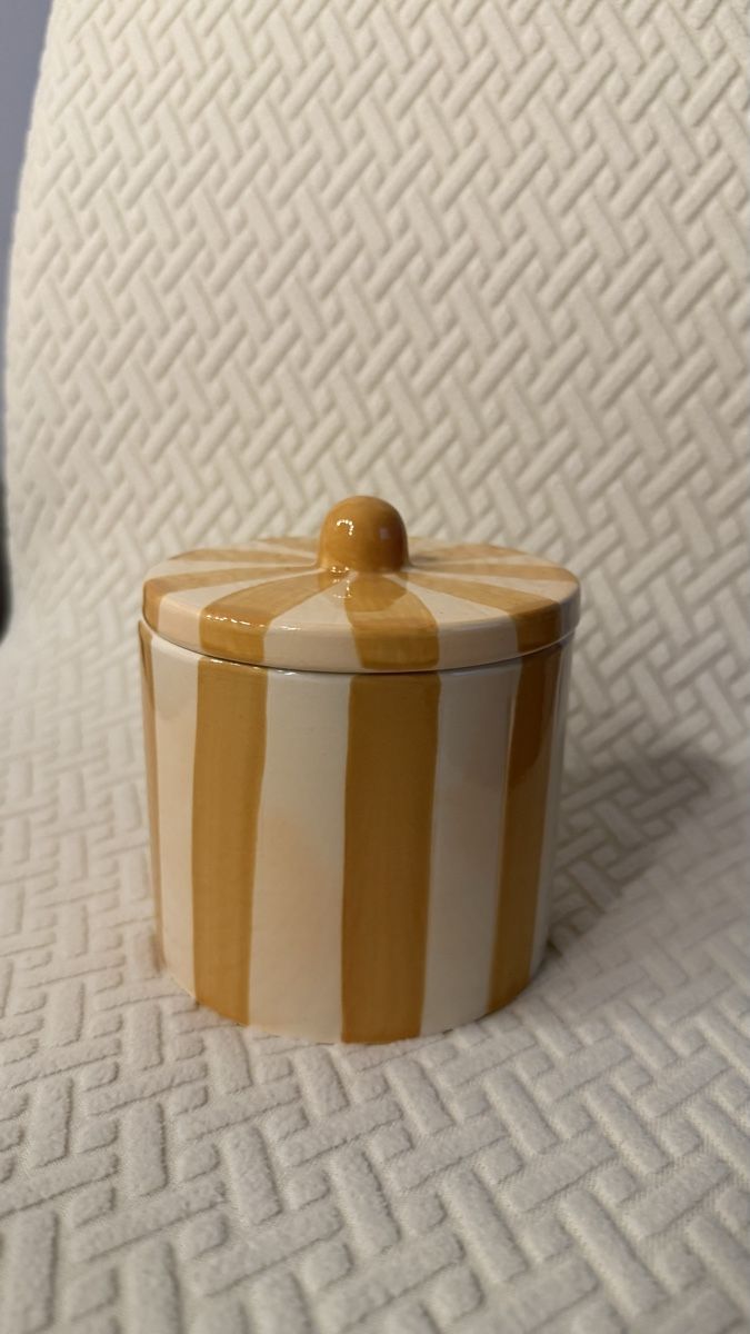 Vasi & Recipienti: Decorative Jar Striped Ceramic With Lid Good Condition – Nuovo (secondo la descrizione) da Dietikon venduto da anacarolinaa