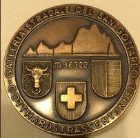 Selten. Médaille Gotthard-Strassentunnel 1976 Bronze