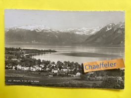1958  412 Morges, Le lac et les Alpes.