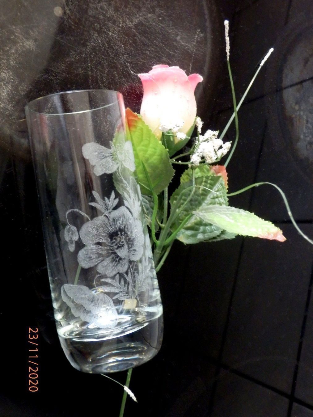 Gläser: Vase oder Trinkglas, Kristallglas, – Gebraucht aus Ueberstorf von dinbau 9