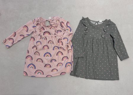 H&M langarm Kleider Keidli Set, Gr. 98 Regenbogen, langarm