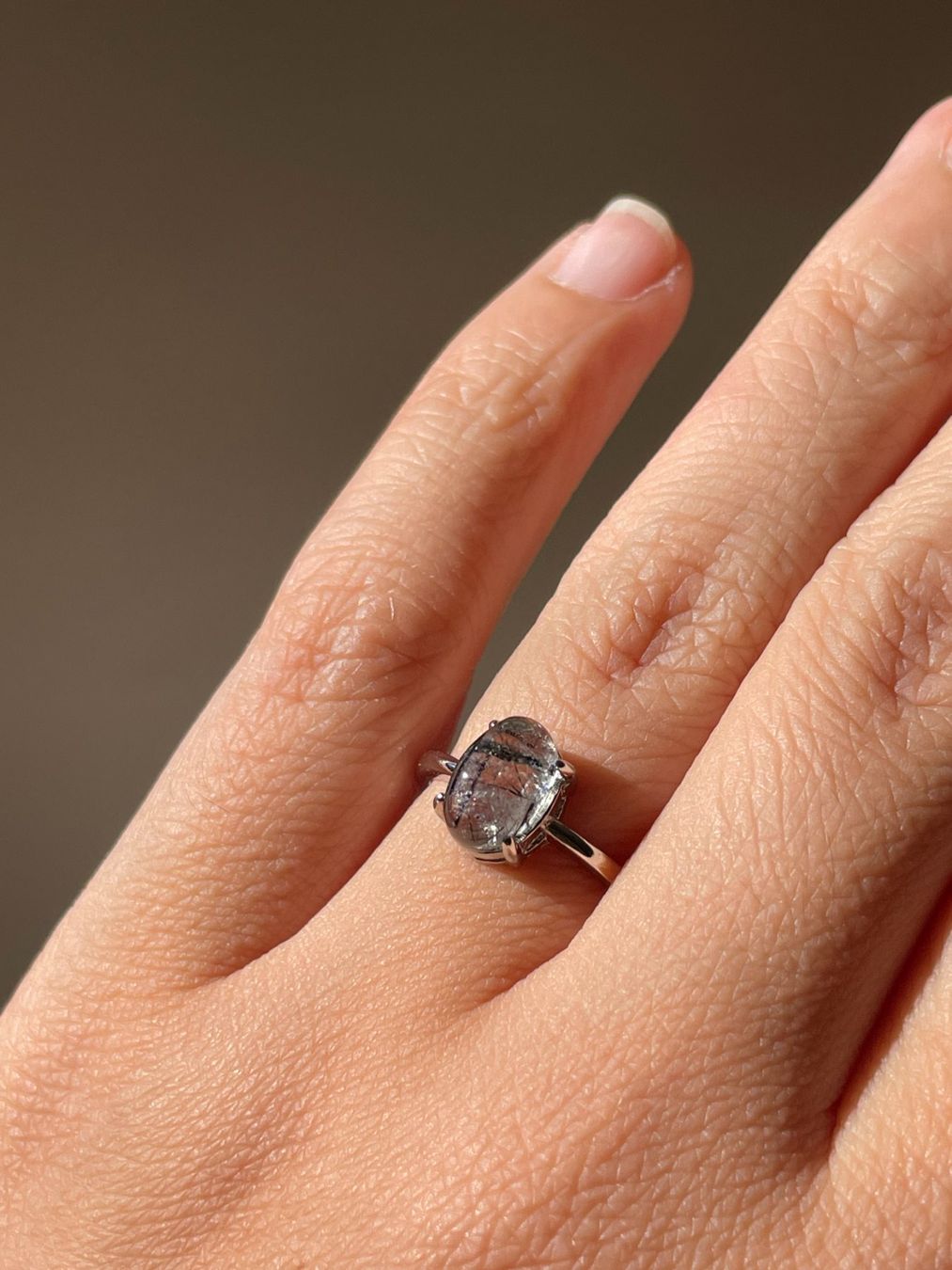 Anelli: 100 % echter schwarzer Rutilquarz-Ring – Edelsteinring. – Nuovo e nell'imballaggio originale da Schiers venduto da sisikristall 7