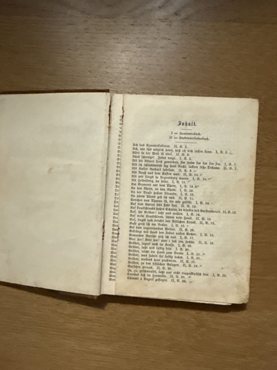 Bücher: Antikes Studentenliederbuch, Kommersbuch, ca. 1900, – Gebraucht aus Neuhausen von DELY 1