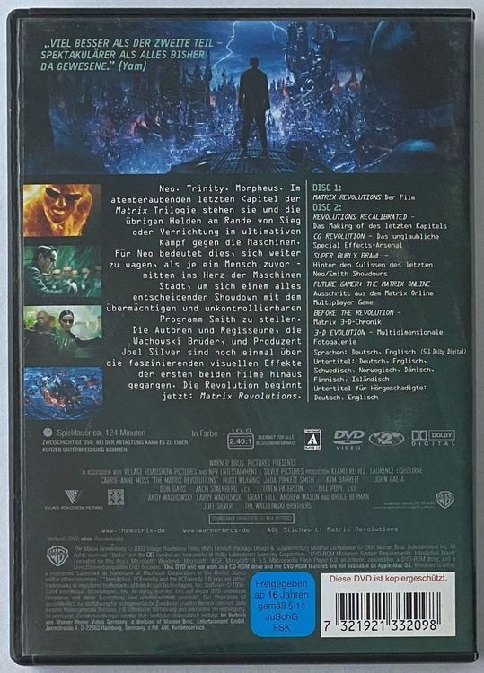 Alle DVDs: Matrix Revolutions – Gebraucht aus Flums von Asquillo 1