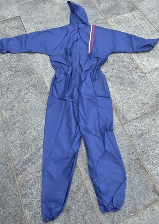 Regenoverall blau mit Kapuze neuwertiger Zustand