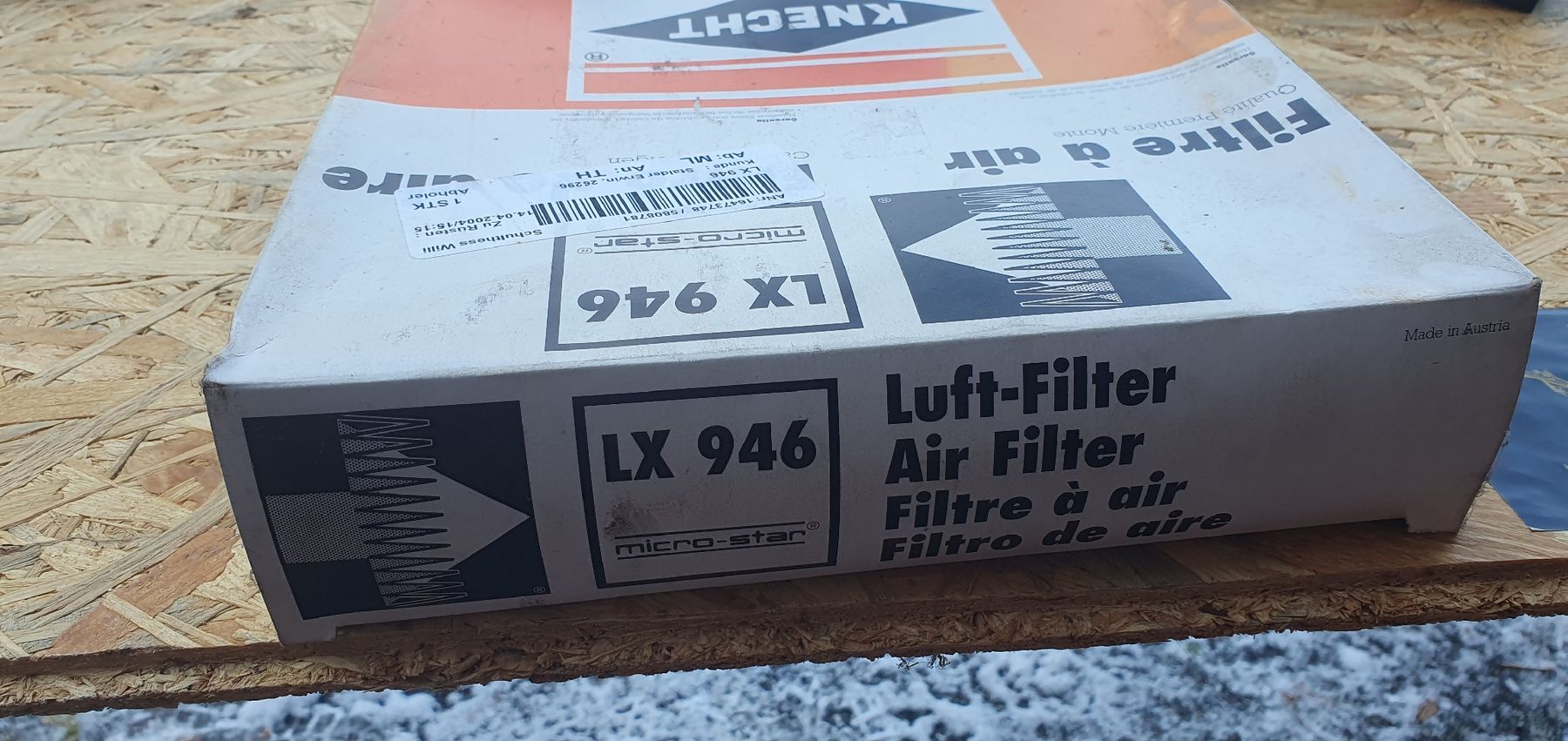 Ventilazione: Knecht / Microstar Luftfilter LX 946 - Neu & Original! – Nuovo e nell'imballaggio originale da Langnau i. E. venduto da Superseven69 3
