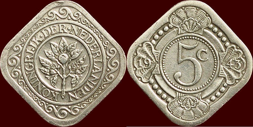 Tutti le monete: 5 Cent Niederlande Holland 1943 – Usato da Kriens venduto da TSCH1