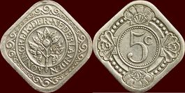 5 Cent Niederlande Holland 1943