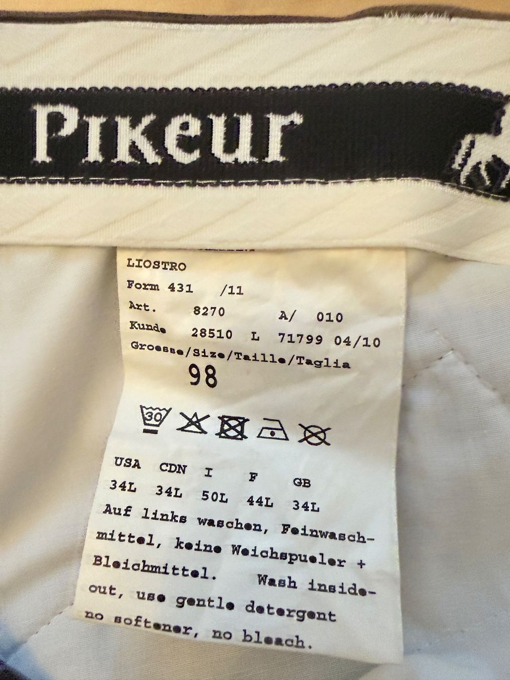 Pantaloni: Pikeur Liostro Herren-Reithose – Usato da Zürich venduto da mue_w7cj 2