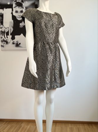 Kleid VERO MODA Goldgrün/Schwarz gemustert Grösse 38