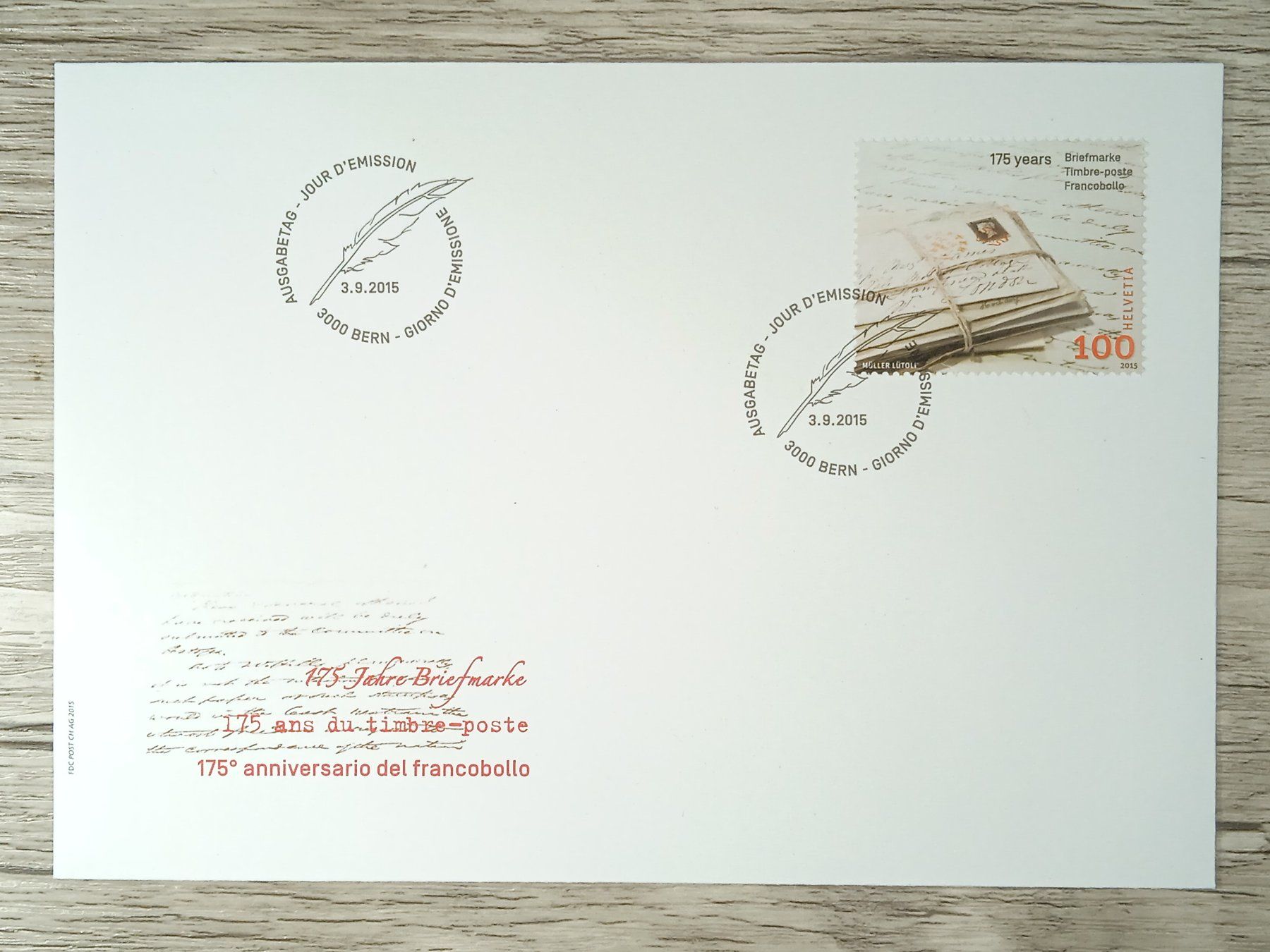 Tutti i francobolli: TR12 Enveloppe + Timbre Suisse 2015 – Usato da Cousset venduto da Patrick_Collections